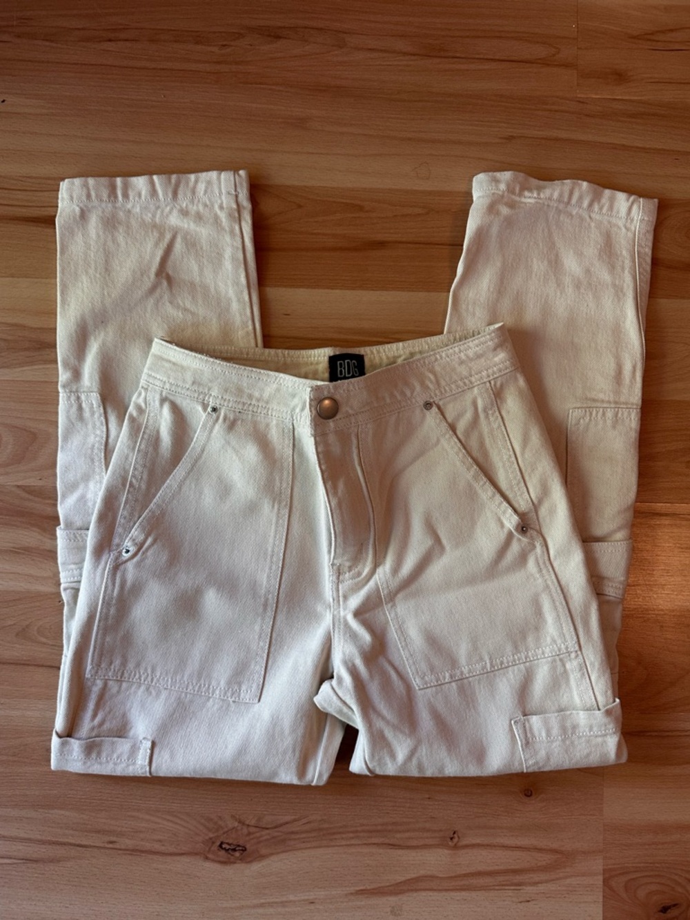 BDG Women’s Cream Carpenter Pants - Casual Workwear Style
